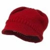 Cheveux Woman's Knit Soft Beanie Visor -Adams Shop wb001db red 1