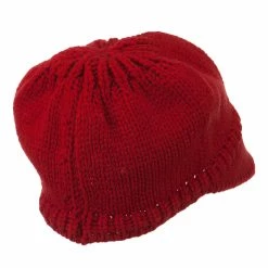Cheveux Woman's Knit Soft Beanie Visor -Adams Shop wb001db red 3