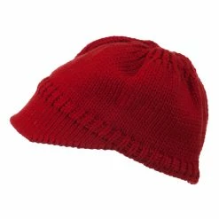Cheveux Woman's Knit Soft Beanie Visor -Adams Shop wb001db red 5