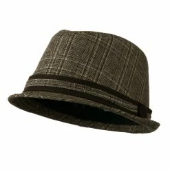 Broner Women's Brown Plaid Fedora
