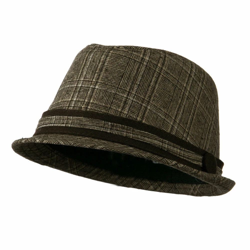 Broner Women's Brown Plaid Fedora 3 Broner Women's Brown Plaid Fedora