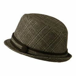 Broner Women's Brown Plaid Fedora 11 Broner Women's Brown Plaid Fedora -Adams Shop wb001mf 2