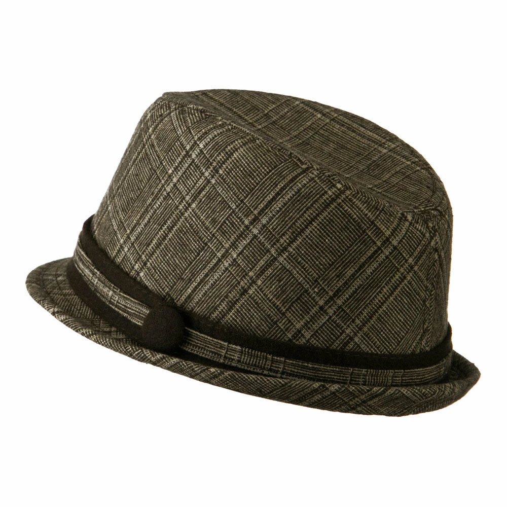 Broner Women's Brown Plaid Fedora 7 Broner Women's Brown Plaid Fedora - Image 5