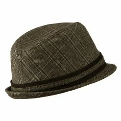 Broner Women's Brown Plaid Fedora 9 Broner Women's Brown Plaid Fedora -Adams Shop wb001mf 3