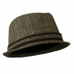 Broner Women's Brown Plaid Fedora 10 Broner Women's Brown Plaid Fedora -Adams Shop wb001mf 4