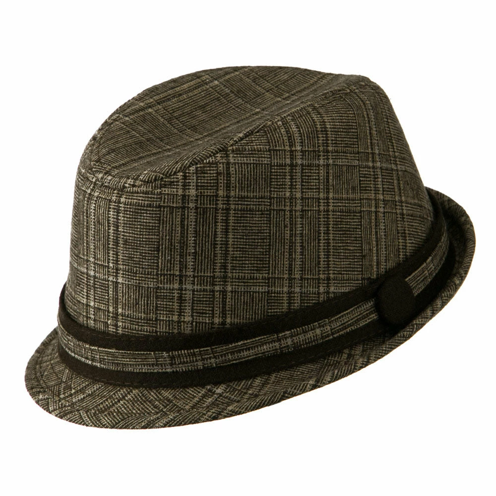 Broner Women's Brown Plaid Fedora 4 Broner Women's Brown Plaid Fedora - Image 2