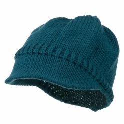 Cheveux Woman's Knit Soft Beanie Visor -Adams Shop wb003db teal 1