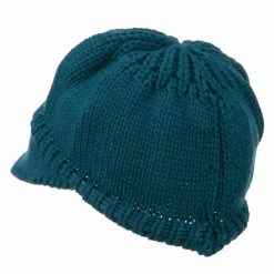 Cheveux Woman's Knit Soft Beanie Visor -Adams Shop wb003db teal 2