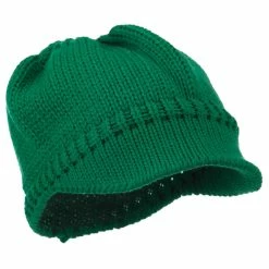 Cheveux Woman's Knit Soft Beanie Visor -Adams Shop wb004db emerald 4