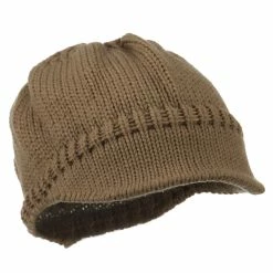 Cheveux Woman's Knit Soft Beanie Visor -Adams Shop wb006db brown 4