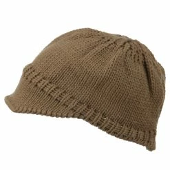 Cheveux Woman's Knit Soft Beanie Visor -Adams Shop wb006db brown 5