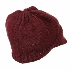 Cheveux Woman's Knit Soft Beanie Visor -Adams Shop wb007db burgundy 3