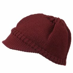Cheveux Woman's Knit Soft Beanie Visor -Adams Shop wb007db burgundy 5
