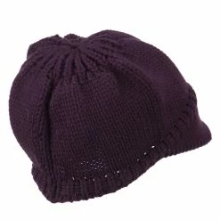 Cheveux Woman's Knit Soft Beanie Visor -Adams Shop wb008db eggplant 3
