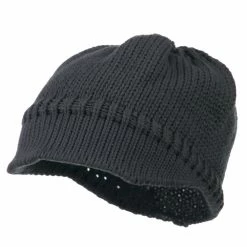 Cheveux Woman's Knit Soft Beanie Visor -Adams Shop wb009db grey 1