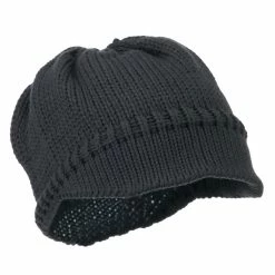 Cheveux Woman's Knit Soft Beanie Visor -Adams Shop wb009db grey 4