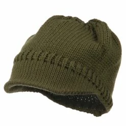 Cheveux Woman's Knit Soft Beanie Visor -Adams Shop wb010db olive 1
