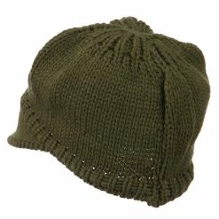 Cheveux Woman's Knit Soft Beanie Visor -Adams Shop wb010db olive 2