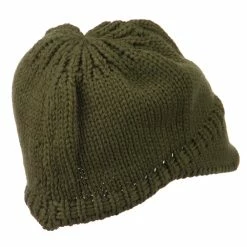Cheveux Woman's Knit Soft Beanie Visor -Adams Shop wb010db olive 3