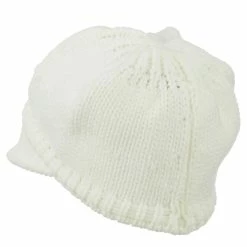 Cheveux Woman's Knit Soft Beanie Visor -Adams Shop wb011db white 2
