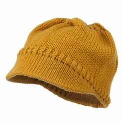 Cheveux Woman's Knit Soft Beanie Visor -Adams Shop wb012db camel 1