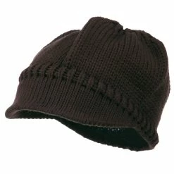 Cheveux Woman's Knit Soft Beanie Visor -Adams Shop wb013db black 1