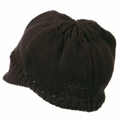 Cheveux Woman's Knit Soft Beanie Visor -Adams Shop wb013db black 2