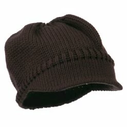 Cheveux Woman's Knit Soft Beanie Visor -Adams Shop wb013db black 4