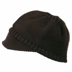 Cheveux Woman's Knit Soft Beanie Visor -Adams Shop wb013db black 5