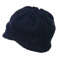 Cheveux Woman's Knit Soft Beanie Visor -Adams Shop wb014db navy 2