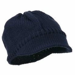 Cheveux Woman's Knit Soft Beanie Visor -Adams Shop wb014db navy 4