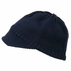 Cheveux Woman's Knit Soft Beanie Visor -Adams Shop wb014db navy 5