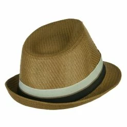 Jeanne Simmons Men's Wide Band Paper Braid Fedora -Adams Shop wd001cf brown 3