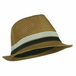 Jeanne Simmons Men's Wide Band Paper Braid Fedora -Adams Shop wd001cf brown 4