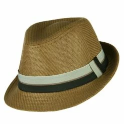 Jeanne Simmons Men's Wide Band Paper Braid Fedora -Adams Shop wd001cf brown 5