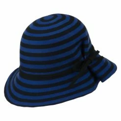 Something Special Striped Wool Felt Cloche -Adams Shop wd001cl blue 2