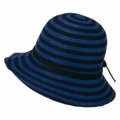 Something Special Striped Wool Felt Cloche -Adams Shop wd001cl blue 3
