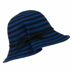 Something Special Striped Wool Felt Cloche -Adams Shop wd001cl blue 5