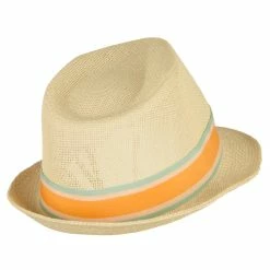 Jeanne Simmons Men's Wide Band Paper Braid Fedora -Adams Shop wd002cf ivory 3