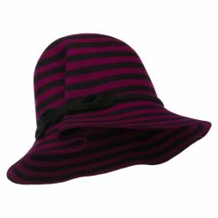 Something Special Striped Wool Felt Cloche -Adams Shop wd002cl fuchsia 1