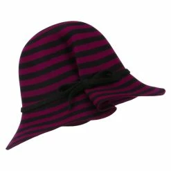 Something Special Striped Wool Felt Cloche -Adams Shop wd002cl fuchsia 5