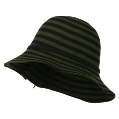 Something Special Striped Wool Felt Cloche -Adams Shop wd003cl green 4