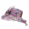 Something Special Flower Printed Ruffled Organza Hat -Adams Shop wd003fy purple 1