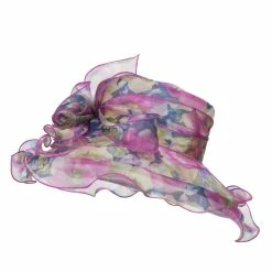 Something Special Flower Printed Ruffled Organza Hat