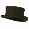Jeanne Simmons Men's Top Hat Wool Felt Hat -Adams Shop wf001tp brown 1 1