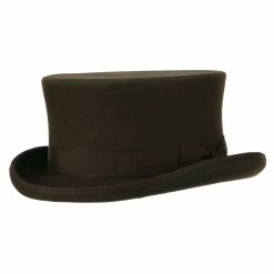 Jeanne Simmons Men's Top Hat Wool Felt Hat -Adams Shop wf001tp brown 5