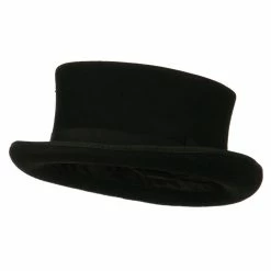 Jeanne Simmons Men's Top Hat Wool Felt Hat -Adams Shop wf002tp black 1 2