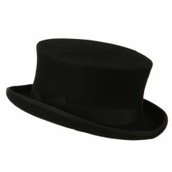 Jeanne Simmons Men's Top Hat Wool Felt Hat -Adams Shop wf002tp black 2