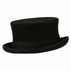 Jeanne Simmons Men's Top Hat Wool Felt Hat -Adams Shop wf002tp black 5