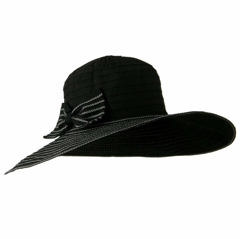 Jeanne Simmons Woman's Large Bow Wired Brim Hat 3 Jeanne Simmons Woman's Large Bow Wired Brim Hat